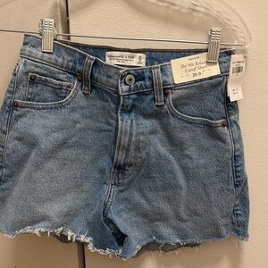 Abercrombie & Fitch Blue Jean Shorts Distressed Raw-Cut Hem